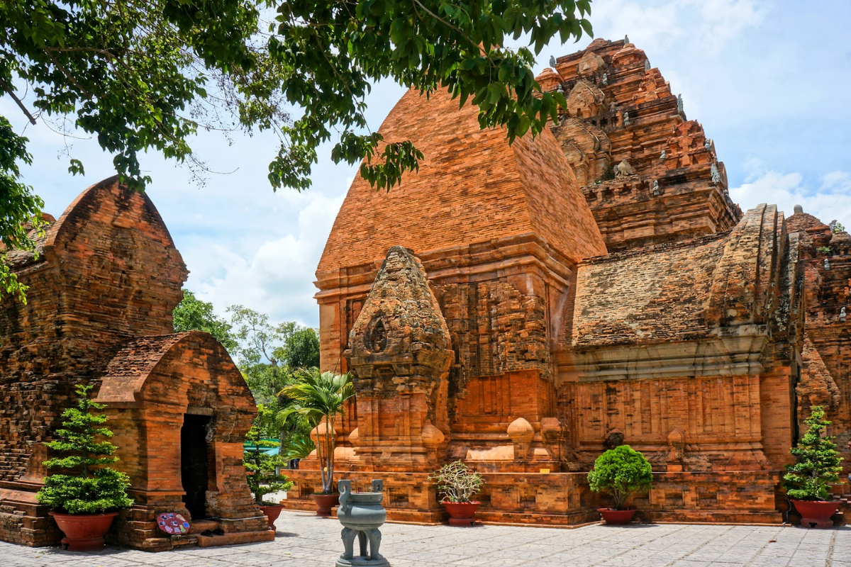 Ancient red brick Po Nagar Cham Towers in Nha Trang, Vietnam